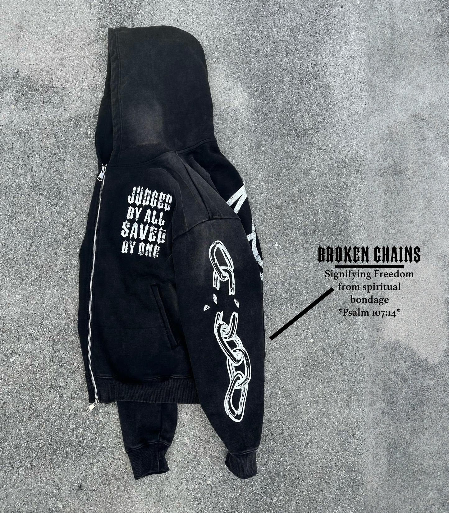 "BROKEN CHAINS" Double Zip Hoodie